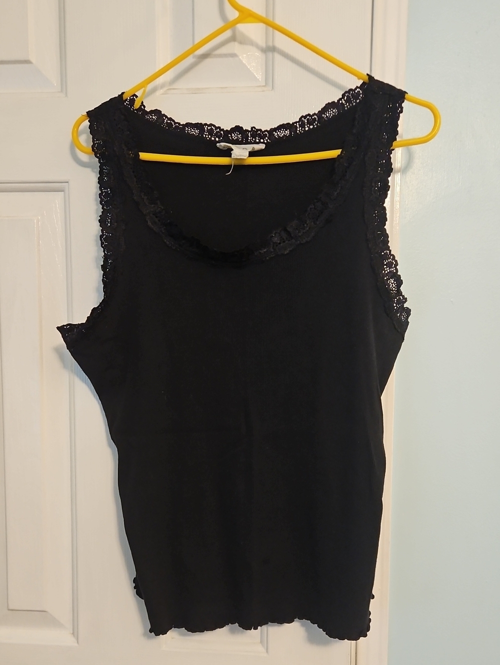 Max Studio Black Lace-Trim Camisole Tank